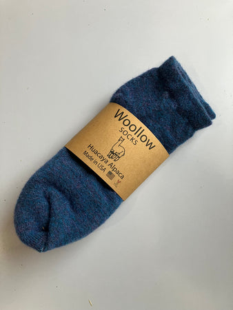 Alpaca Ankle Socks Navy, Warm All-Natural Socks, Socks for Women / Men, Cozy Socks, Gift Idea, Made in USA, Friendly to Skin Socks Active