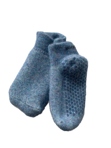 Super Soft Alpaca Blue Non Slip Gripper Slipper Socks, Alpaca Socks for Him/Her, Super Warm Slippers, House Shoes, Gift for Her, Christmas Gift