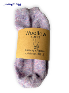 Super Soft Alpaca Ankle Socks Purple, Warm Socks, Socks for Women / Men, Cozy Socks, Gift Idea, Made in USA, Friendly to Skin Socks Active