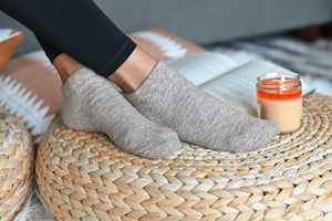 Super Soft Alpaca Beige Ankle Socks, Unique Gift, Bed Socks, Alpaca Socks For Men/Women, Made in USA, Activewear