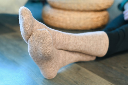 Super Soft Alpaca Beige Boot Extra Thick Socks, All Foot Cushion, Christmas Gift, Hunting Socks, Hiking Socks, Warm Heavy Socks, Holiday Gift