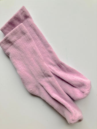 Super Soft Angora Pink Crew Socks, Warm Socks, Socks for Women/Men, Cozy Socks, Gift For Her,Made USA, Friendly Skin Wool Socks, Bed Socks,