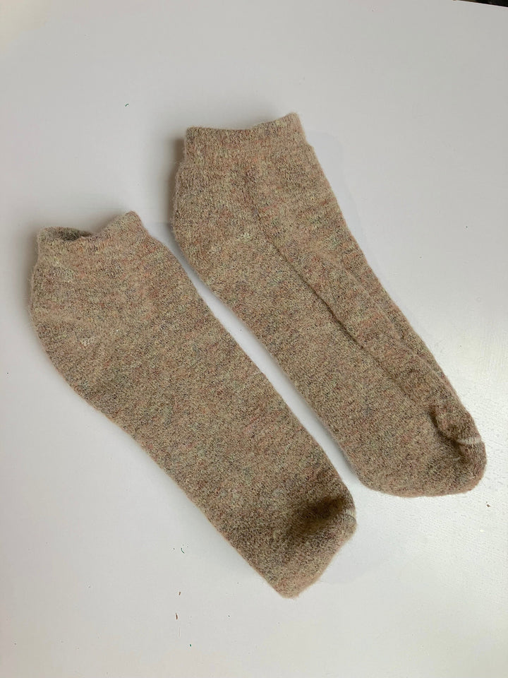 Super Soft Brown Alpaca Ankle Socks, Made in USA, Bed Socks, House Shoes, Cozy Socks, Warm Socks, Gift For Mom, Mother's Day Gift