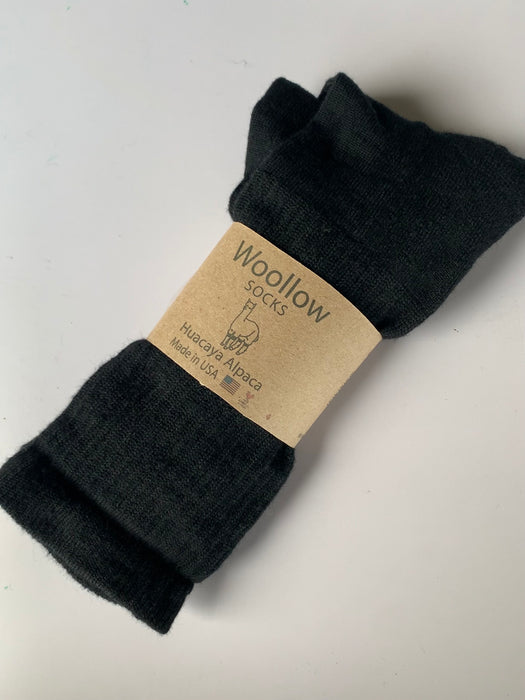 Black Alpaca Socks, Alpaca Socks for Women / Men, Made in USA, Activewear, All Natural, Hypoallergenic, Odor Resistant